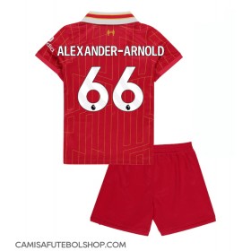 Camisa de time de futebol Liverpool Alexander-Arnold #66 Replicas 1º Equipamento Infantil 2024-25 Manga Curta (+ Calças curtas)